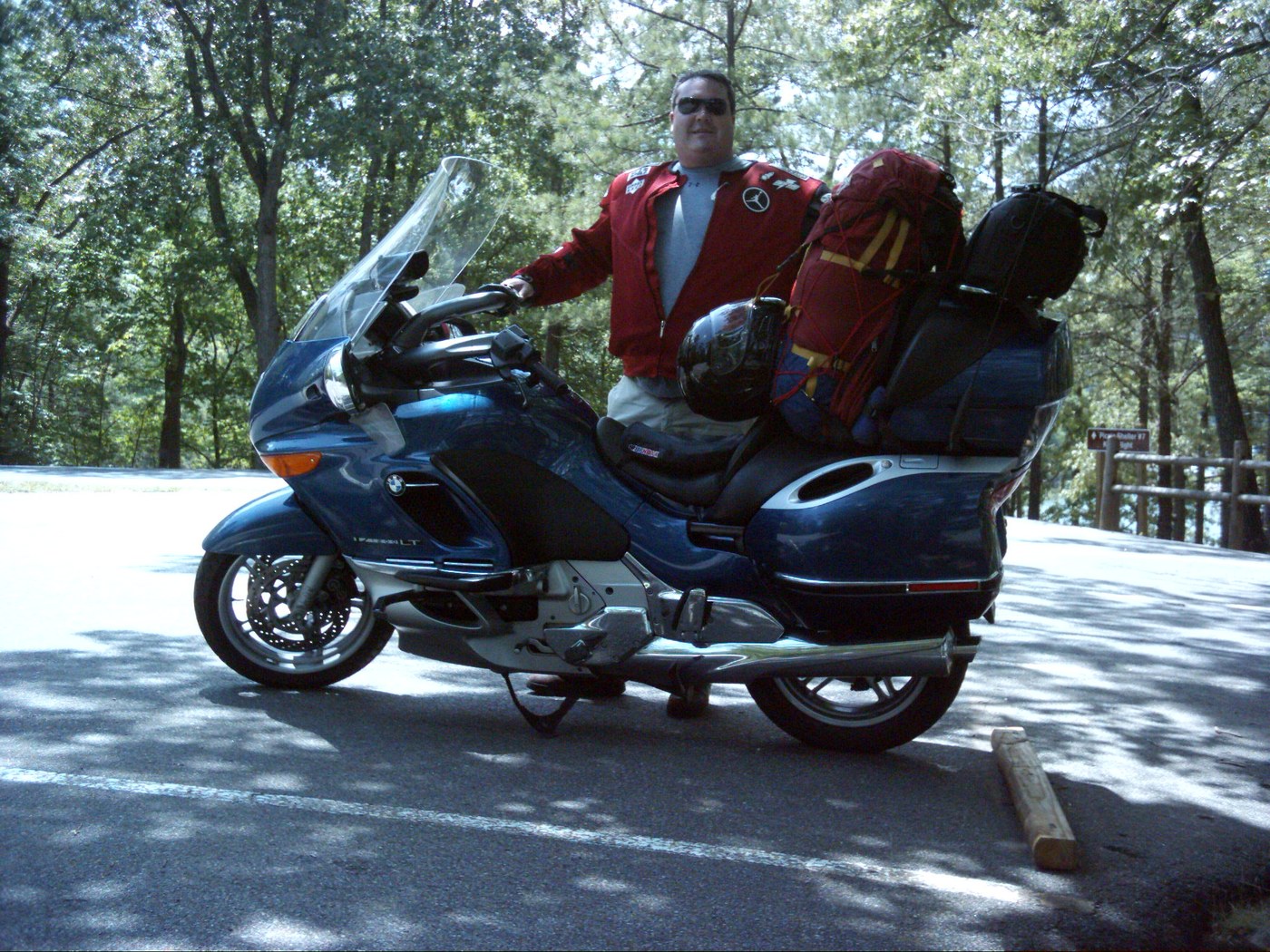John standing beside fully loaded Grace at Red Top Mountain State Park in Georgia